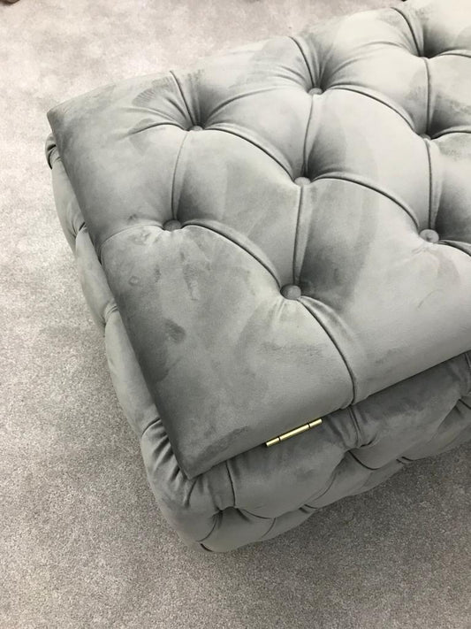 Handmade all over Upholstered Design Ottoman