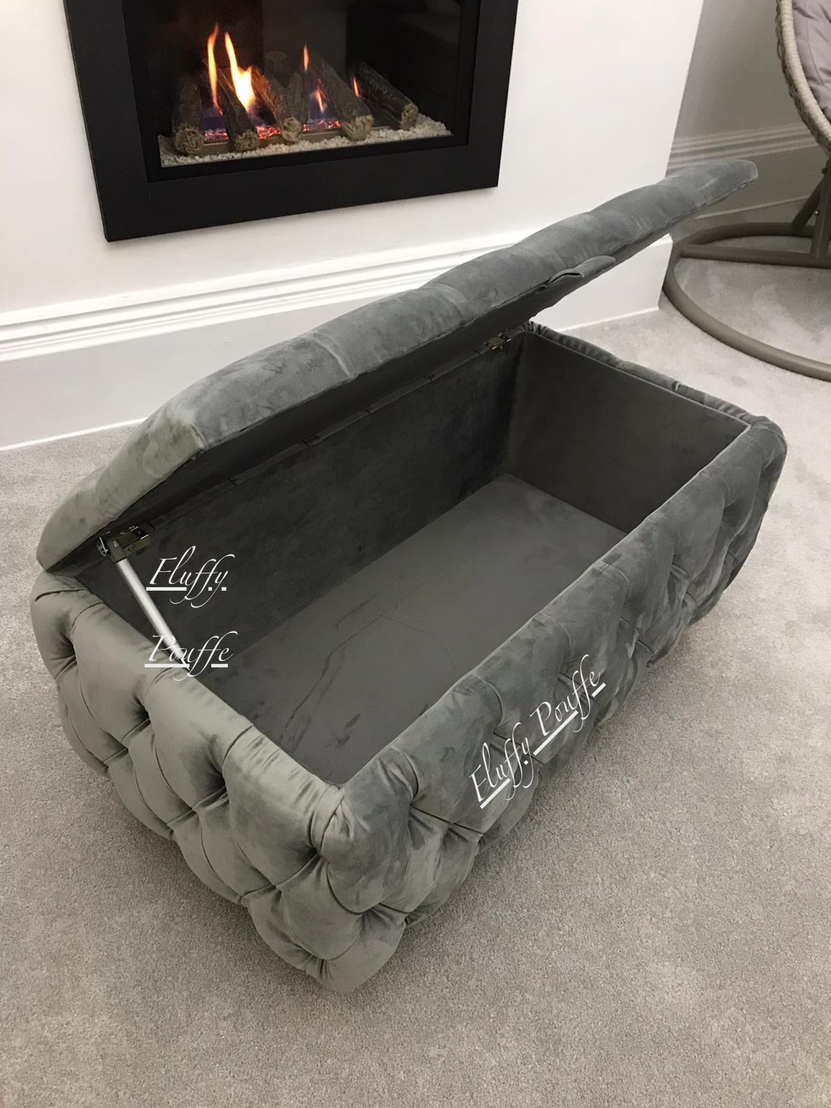 Handmade all over Upholstered Design Ottoman