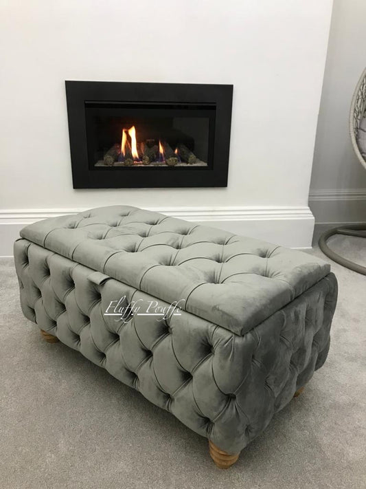 Handmade all over Upholstered Design Ottoman