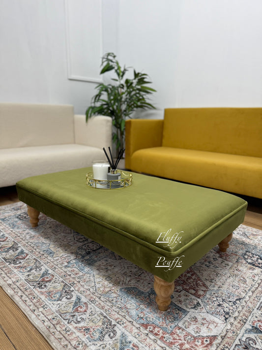 Duke Footstool , Coffee Table with Piping all around
